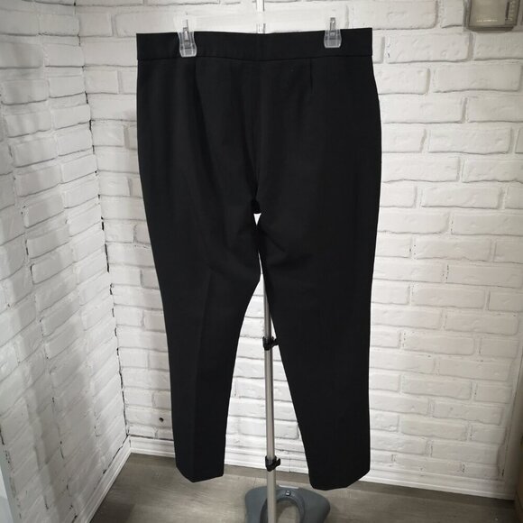 Badgley Mischka Ladies Size 12 Black Narrow Legs with Slits Black Pants - Picture 2 of 12